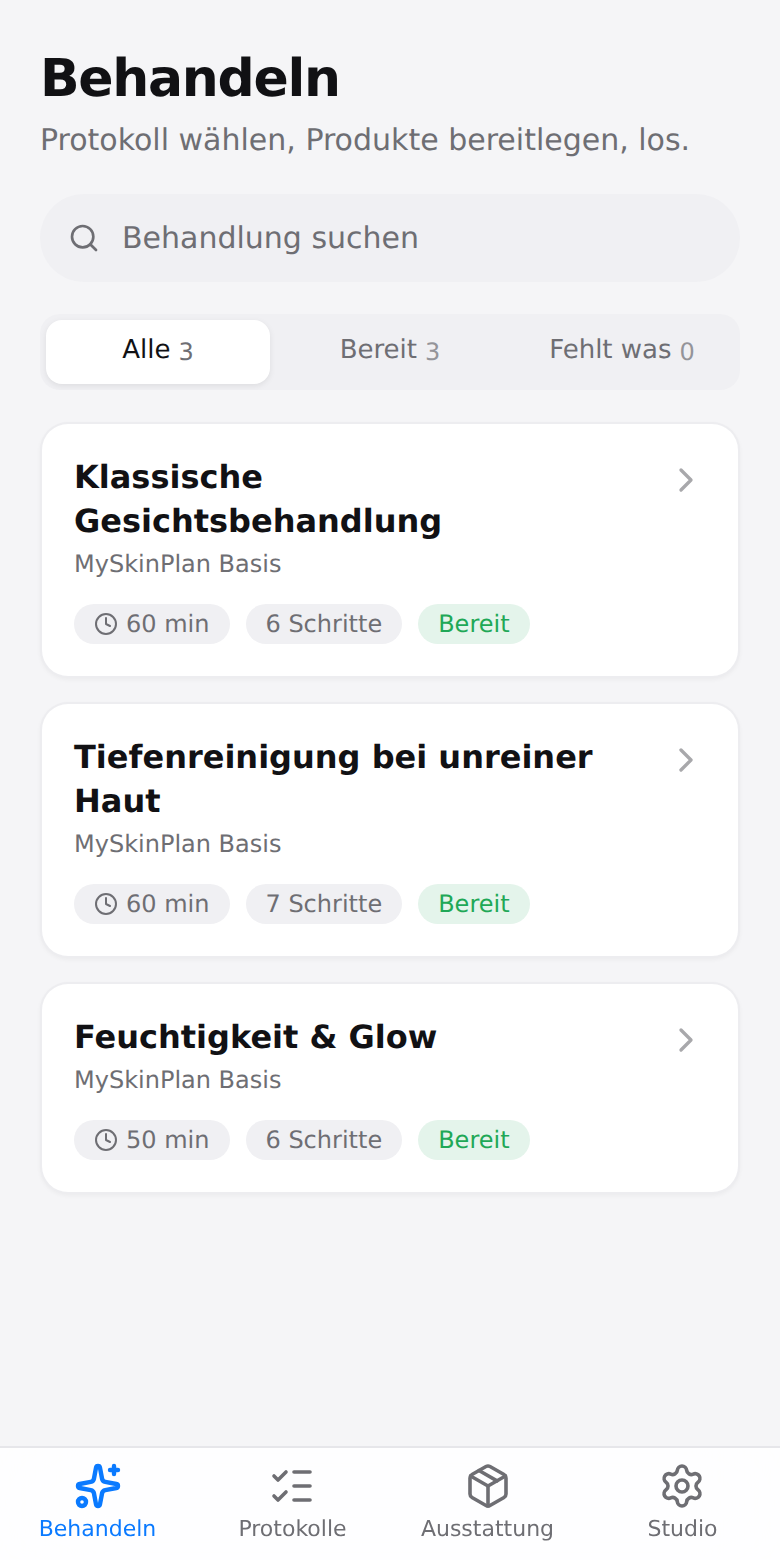 MySkinPlan – Behandeln