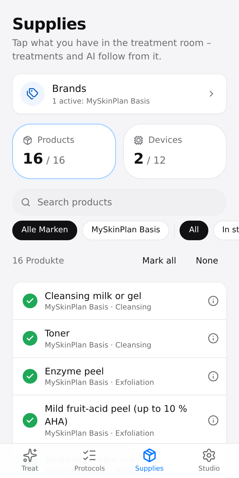 MySkinPlan – Supplies